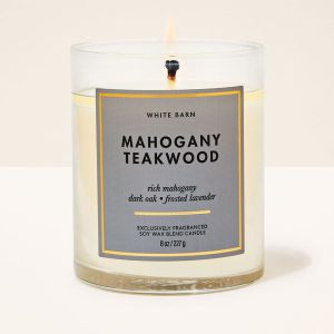 Mahogany Teakwood Single Wick Candle