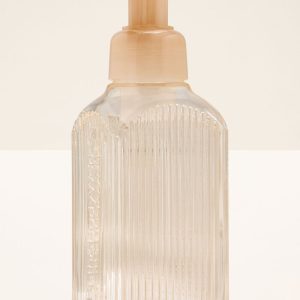 Cream Vertical Lines Gentle & Clean Foaming Hand Soap Dispenser