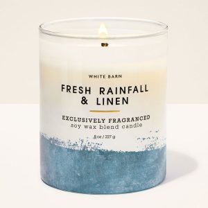 Fresh Rainfall & Linen Single Wick Candle