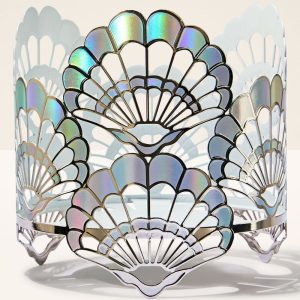 Opalescent Seashells 3-Wick Candle Holder