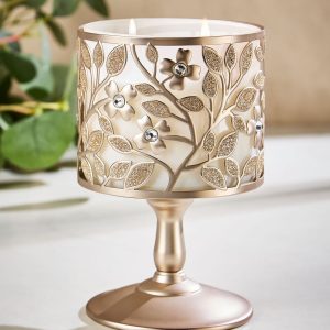 Dogwood Pedestal 3-Wick Candle Holder