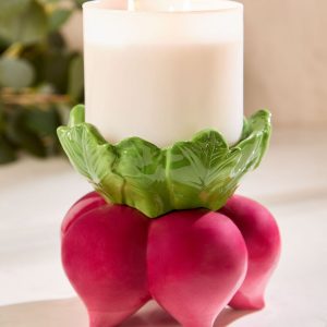 Beet Pedestal 3-Wick Candle Holder